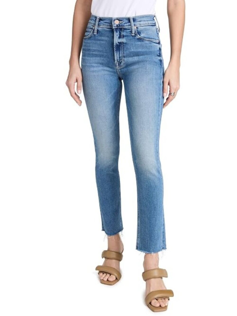 MOTHER Women's Blue Mid Rise Ankle Fray Jeans Size 27 - 8495